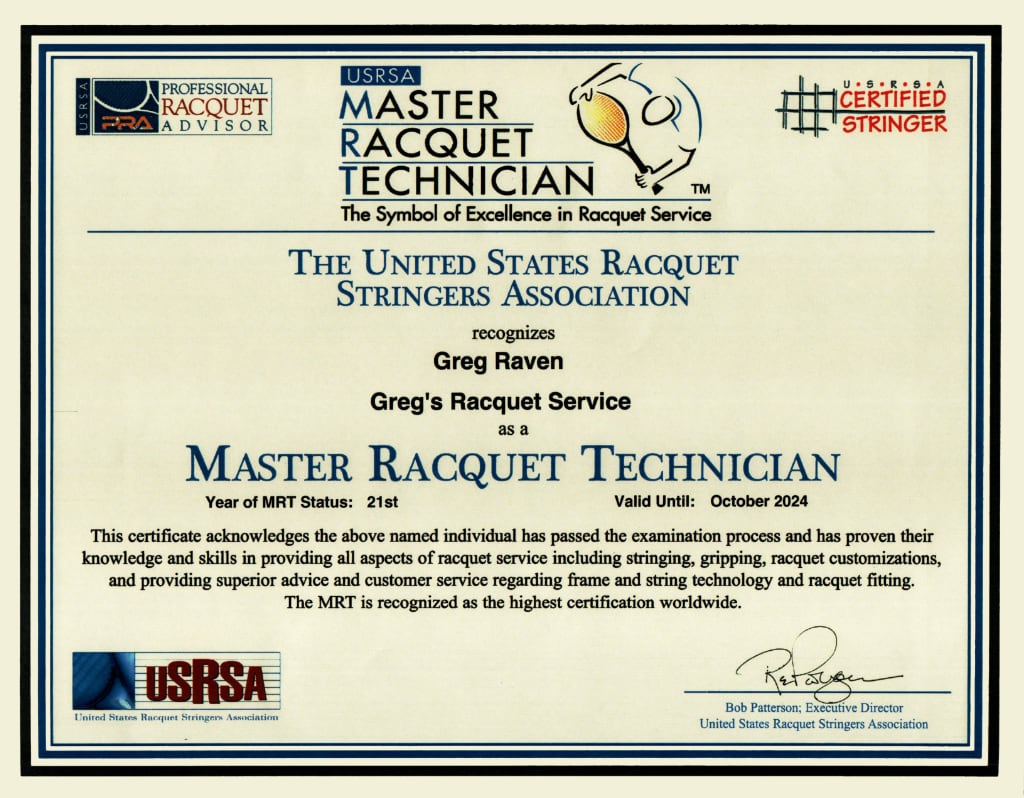 Greg Raven’s 2023 USRSA MRT certificate